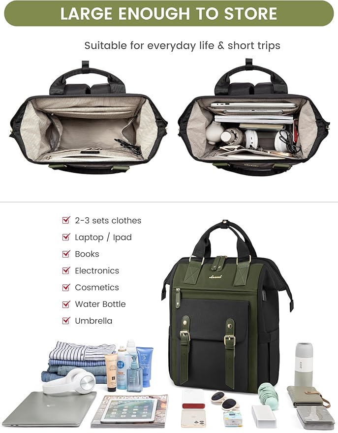 LOVEVOOK Laptop Backpack for Women Work Travel Backpack Purse, Nurse Bags - Image 4