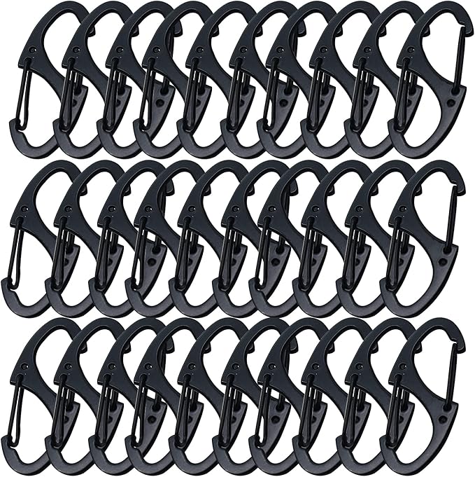 Small Carabiner Clips 1.6 inch Metal Double Sided Spring Gate Snap Hooks by Bytiyar