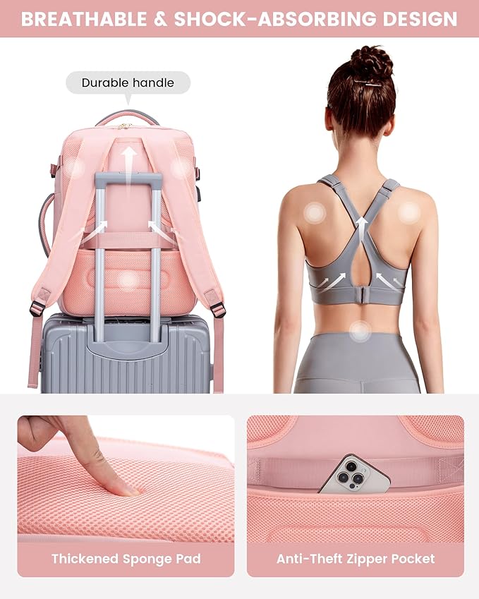 LOVEVOOK Large Travel Backpack for Women, TSA Carry on Backpack for Airplanes - Image 7