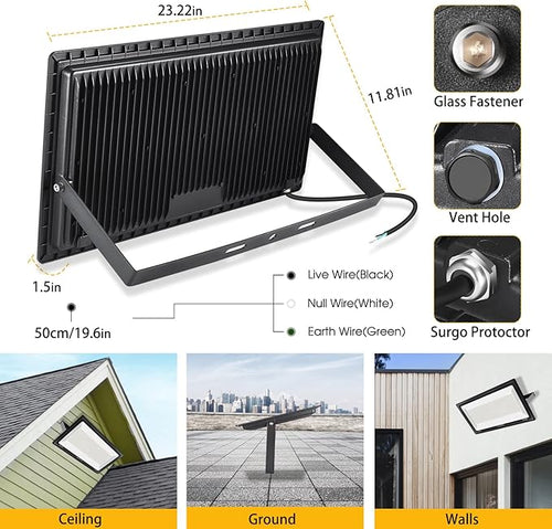 600W 2pack LED Stadium Flood Lights, 67500LM Super Bright LED Arena Outdoor - Image 2