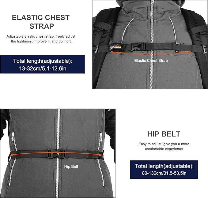 MOUNTAINTOP Hiking Backpack, 25/30L Camping Backpack, Men Women Hiking Daypack - Image 9
