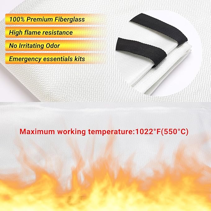 Heavy-Duty Emergency Fire Blanket, 4 Pack – Fireproof Fiberglass Blanket - Image 4