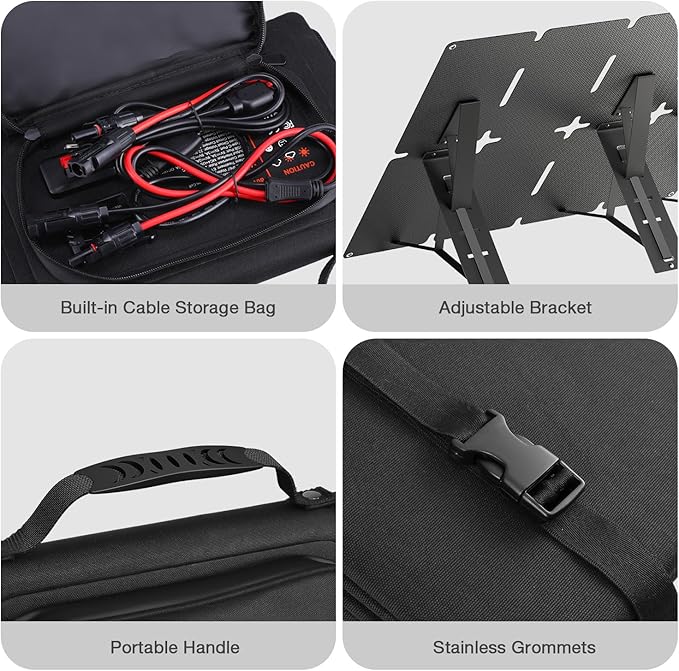GRECELL 80W Foldable Solar Panel, Portable Solar Charger - Image 7