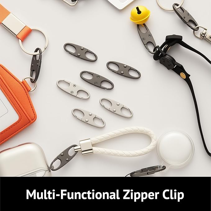 zelin Anti Theft Zipper Clips Double Opening Small Carabiner Clips, Commuting - Image 6