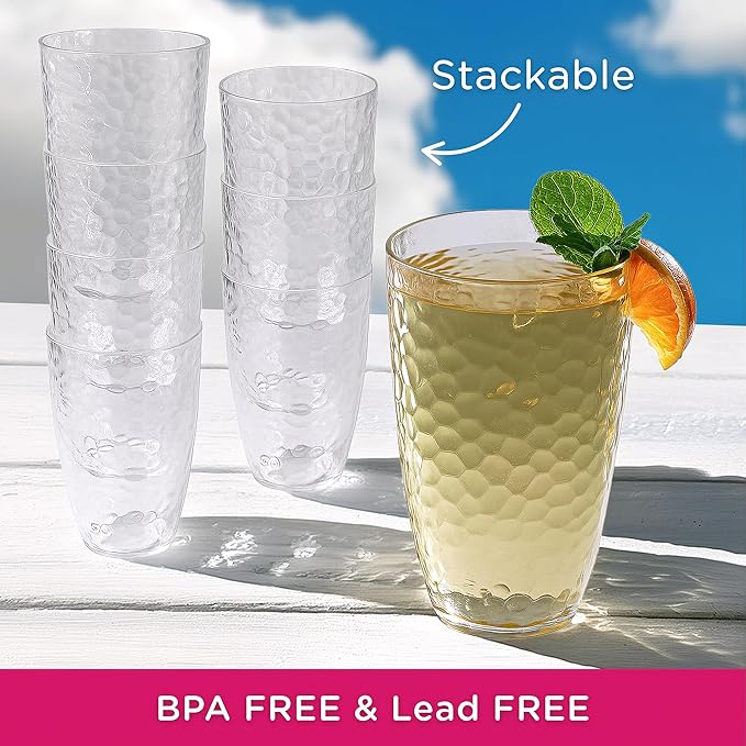 Kate Aspen Clear Hammered Acrylic Cups - Image 3