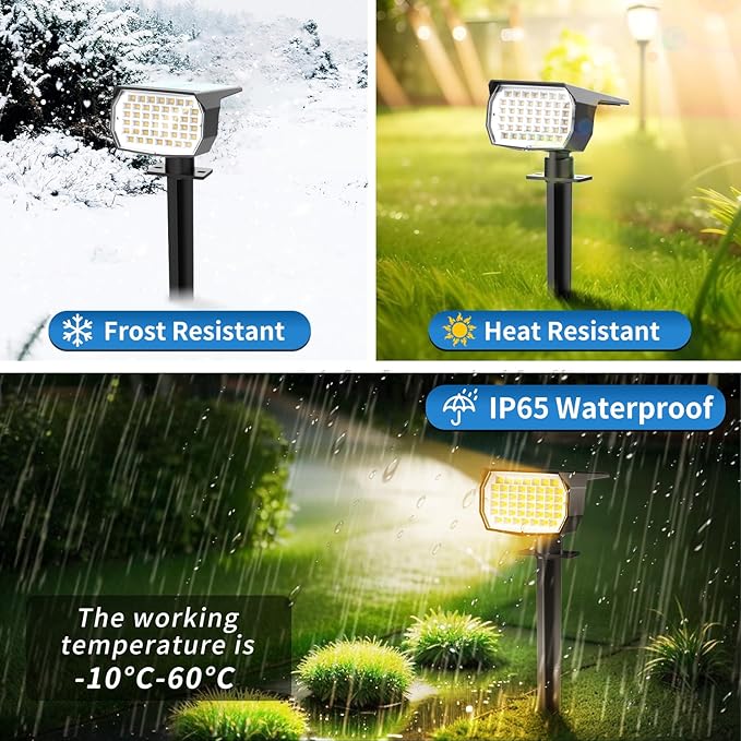 Tadyreal Solar Spot Lights Outdoor 10 Pack, Solar Landscape Spotlights - Image 5