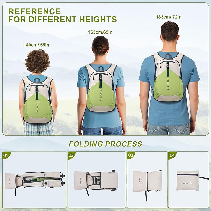 FIORETTO 15L Hiking Backpack for Women Men Mini Packable Backpack Lightweight - Image 6