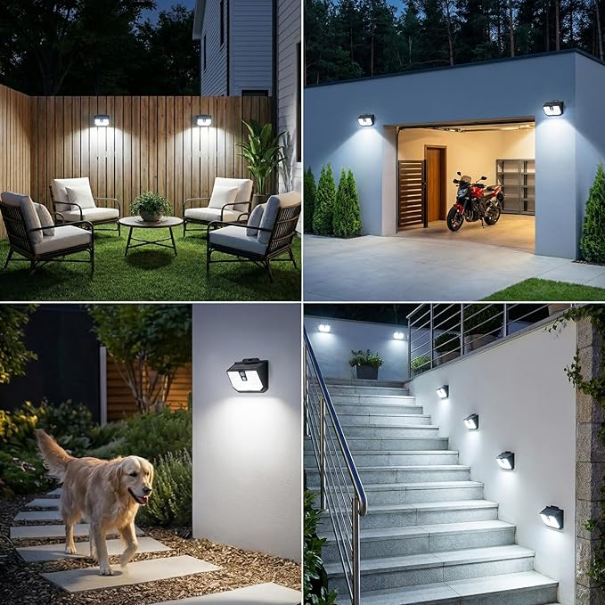 Brightever 8 Packs Solar Motion Sensor Lights Outdoor, Waterproof Solar Fence - Image 8