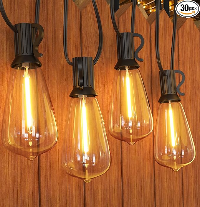 GPATIO Outdoor String Lights, 60FT Waterproof Patio Lights by AddforPatioMakeover