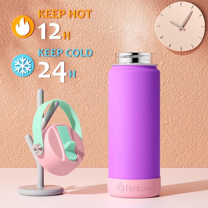 Fimibuke Kids Insulated Water Bottle - 18oz BPA-FREE 18/8 Stainless Steel Kid - Image 3