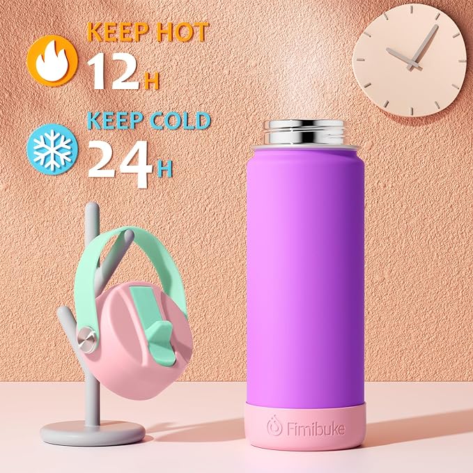 Fimibuke Kids Insulated Water Bottle, 18oz BPA FREE Kids Cups - Image 3