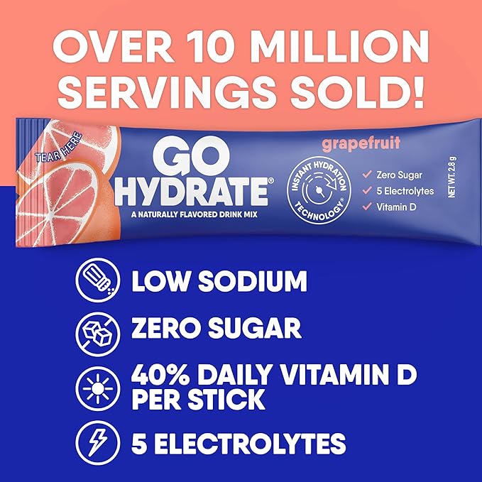 GoHydrate Low Sodium Electrolytes Powder Packets Sugar Free - Image 4