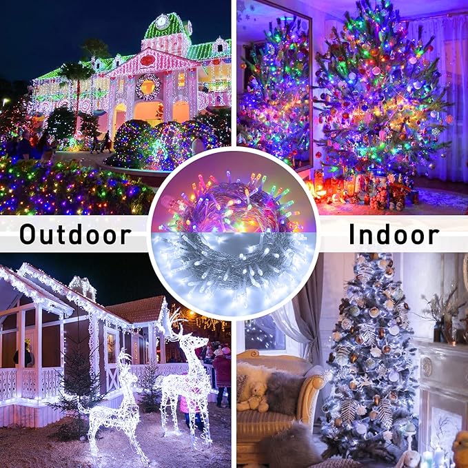 JMEXSUSS 200LED 66Ft Connectable Christmas Lights Indoor Outdoor Clear Wire | - Image 7