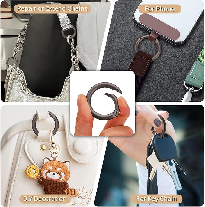 Gkeygo Key Ring Clip, 1 Inch Keychain Rings, 8 Pack Round Carabiner Clip - Image 3