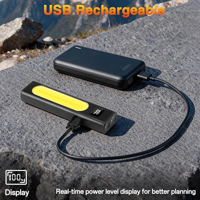 Rechargeable Flashlights High Lumens 1800, Flat EDC Flashlight Rechargeable - Image 4