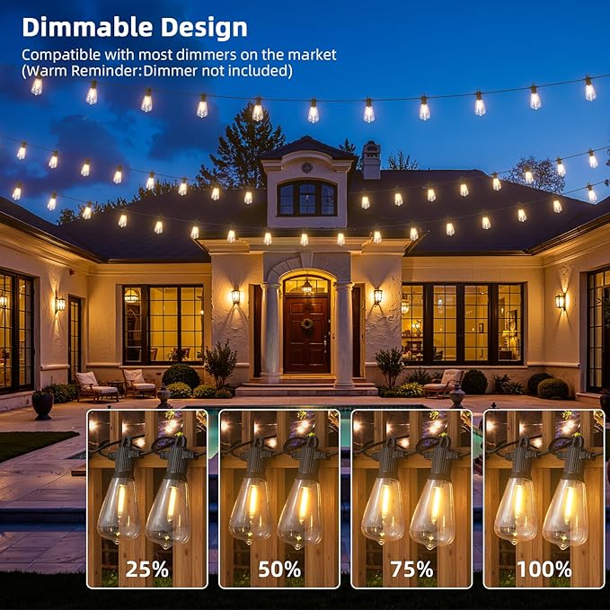 FOOMAN LED Outdoor String Lights, 150FT Outside Waterproof Patio Lights - Image 7