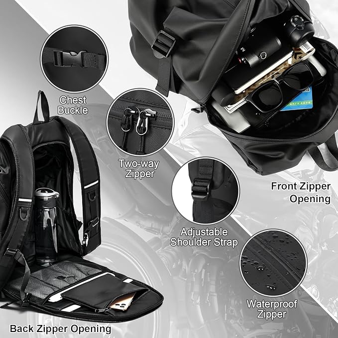 Motorcycle Helmet Backpack, Waterproof Riding Backpacks - Image 6