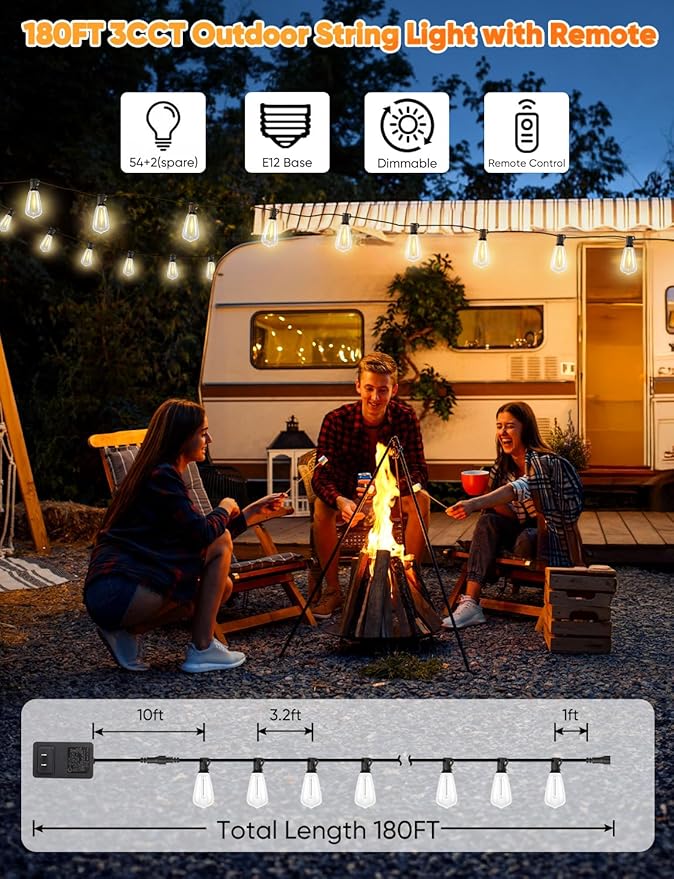 Brightever 180FT LED String Lights - Image 5