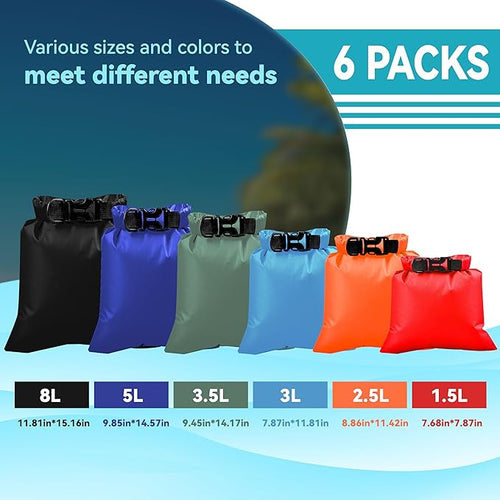 6PCS Dry Bags Waterproof, Lightweight Dry Bags - Image 2