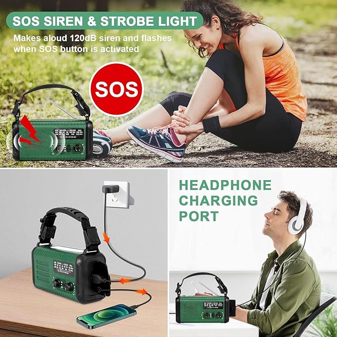 Hand Crank Emergency Radio, NOAA Weather Radio - Image 6