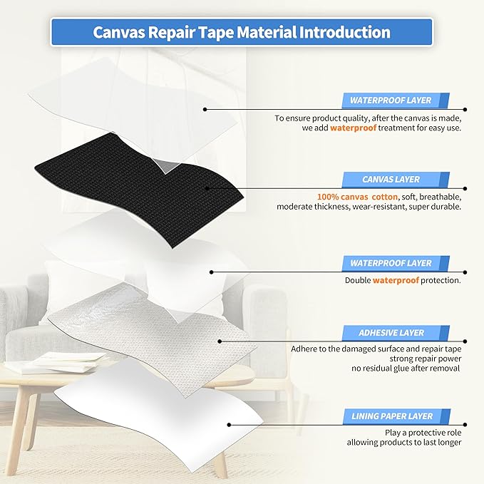 KING MOUNTAIN Canvas Repair Tape, Outdoor Gear Patch, 12×60 Inches, Waterproof - Image 3