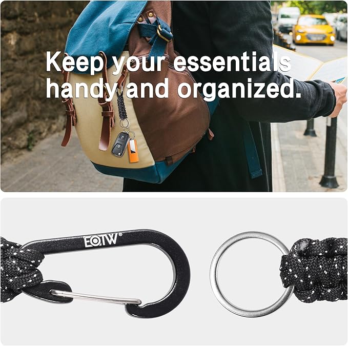 EOTW Paracord Keychain for Men Women Paracord Carabiner Backpack Keychain - Image 5