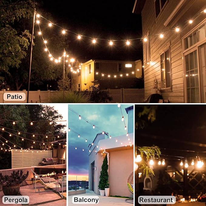 108FT LED Outdoor String Light Waterproof Terrace Light, S14 Shatterproof - Image 6