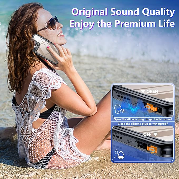 Temdan Compatible with iPhone 16 Pro Max Case Waterproof, Built-in Screen & - Image 6