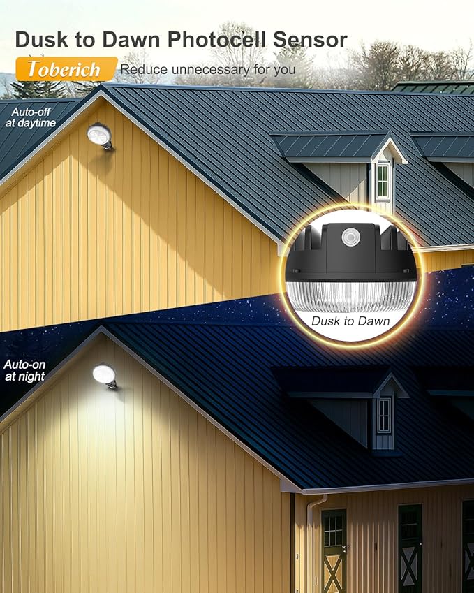 toberich LED Barn Light 4 Packs, 150W 20000LM Yard Area Lights Dusk to Dawn - Image 3