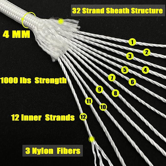VVAAGG 1000 Paracord Rope, 50ft 12 Strand Parachute Cord - Image 2