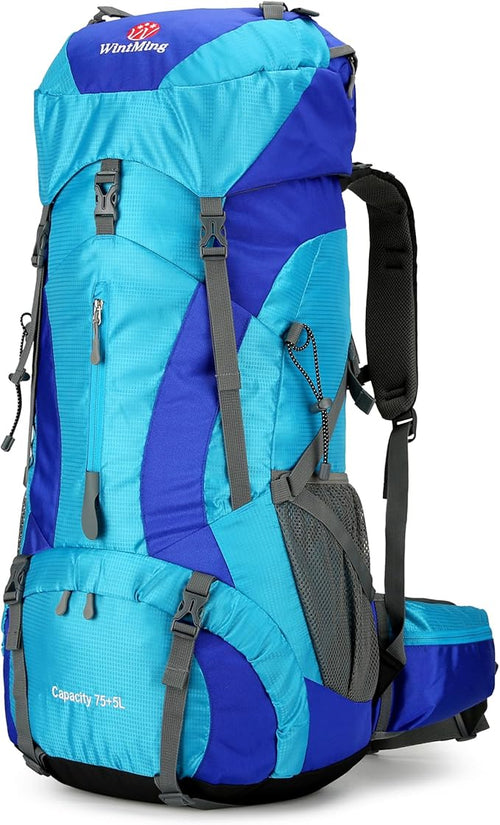 75L Hiking Backpack with Rain Cover Waterproof Camping Backpack Shoes Warehouse by W+WINTMING