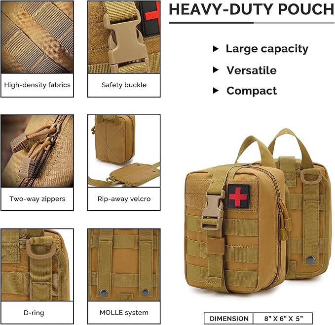 IFAK Trauma First Aid Kit Molle Pouches Emergency Survival Kit - Image 3