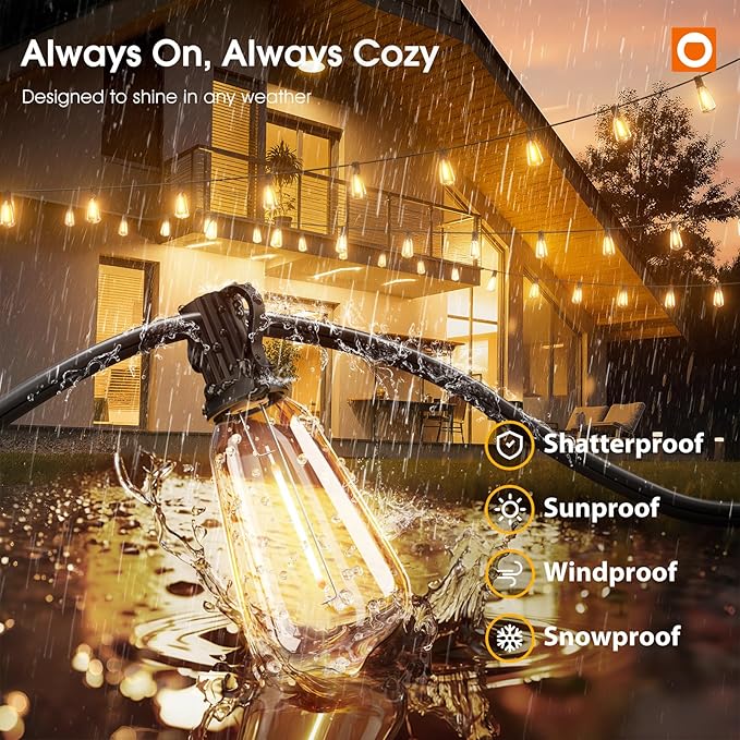 addlon 198FT Outdoor String Lights - Image 3