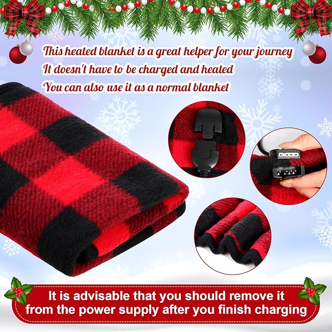 Tuanse 16 x 16 Inches Car Electric Blanket 12 Volt Heated Car Blanket - Image 3