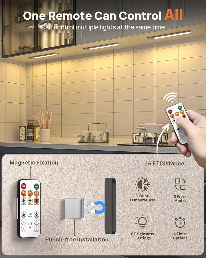 16inch Under Cabinet Lights, LED Motion Sensor Light Indoor, 4000mAh - Image 6