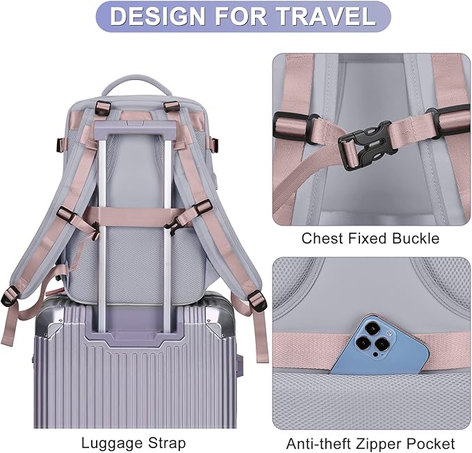 coofay Large Travel Backpack For Women Airline Approved Carry On Backpack - Image 7
