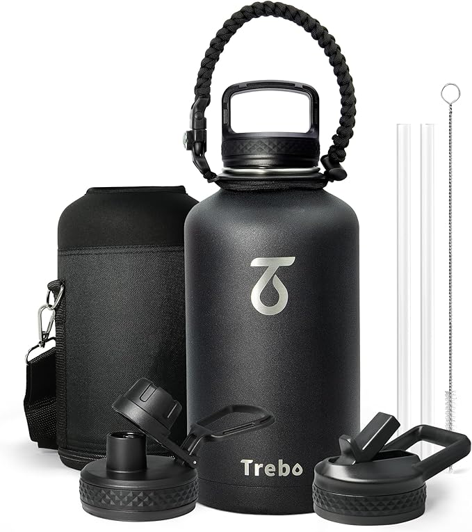 Trebo 64oz Water Bottle, Large Stainless Steel Water Jug by StayHotStayColdStayGreen