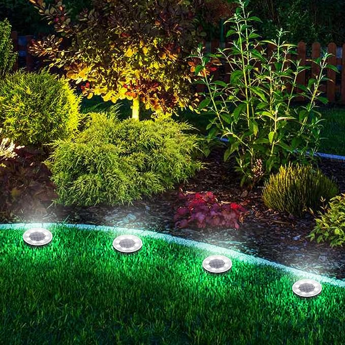 Joomer Solar Ground Lights, 16 Pack 8 LED Solar Lights Outdoor IP68 Waterproof - Image 6