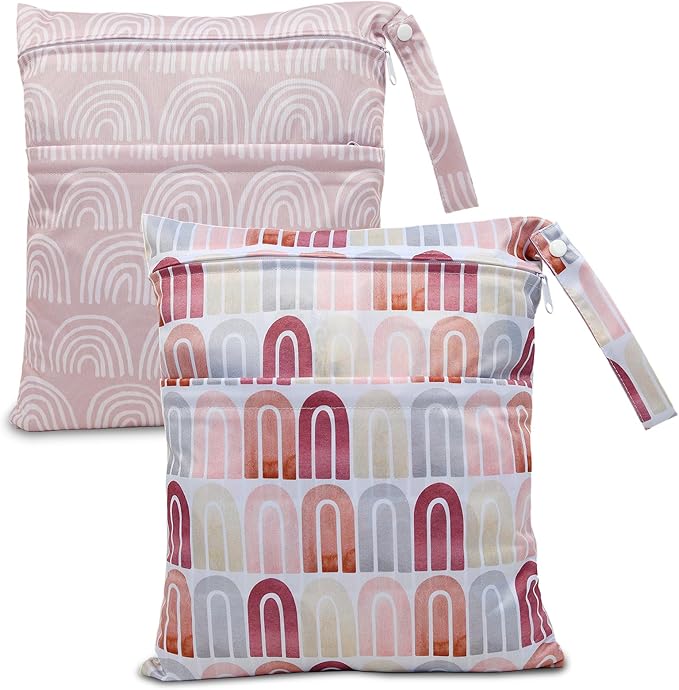 2pcs Cloth Diaper Wet Dry Bags Waterproof Reusable by Welcometoeaxin