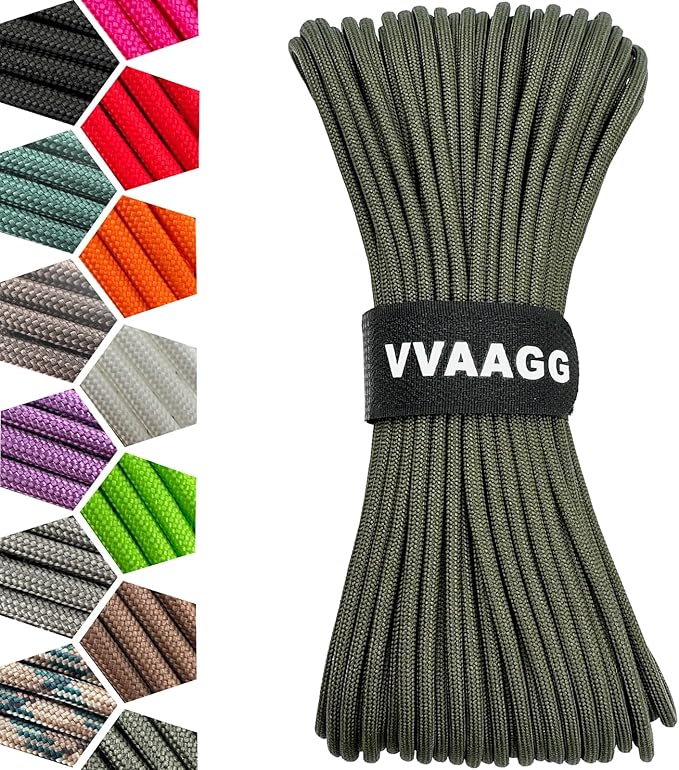 VVAAGG 1000 Paracord Rope 200FT, 4mm Utility Parachute Cord 12 Strand Nylon Rope by ParacordSpecialist