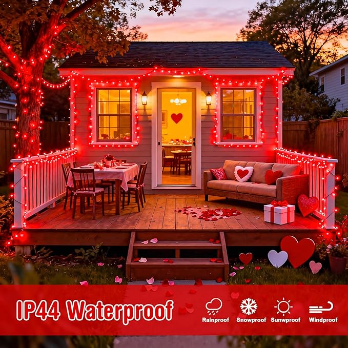 JMEXSUSS 2 Pack Solar String Lights Outdoor Waterproof, Total 66 FT 200 LED - Image 3