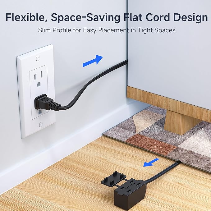 Cable Matters 2-Pack 16 AWG 2 Prong Extension Cord 6 ft, 13A 3-Outlet Extension - Image 3