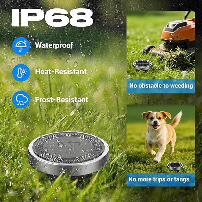 Peasur Solar Ground Lights Outdoor, 8 Pack Flat Solar Powered Disc Lights - Image 3