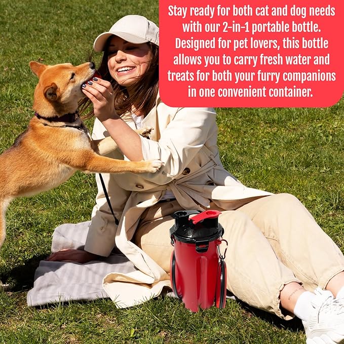 Dog Travel Water Bottle W/Collapsible Bowls - Image 6