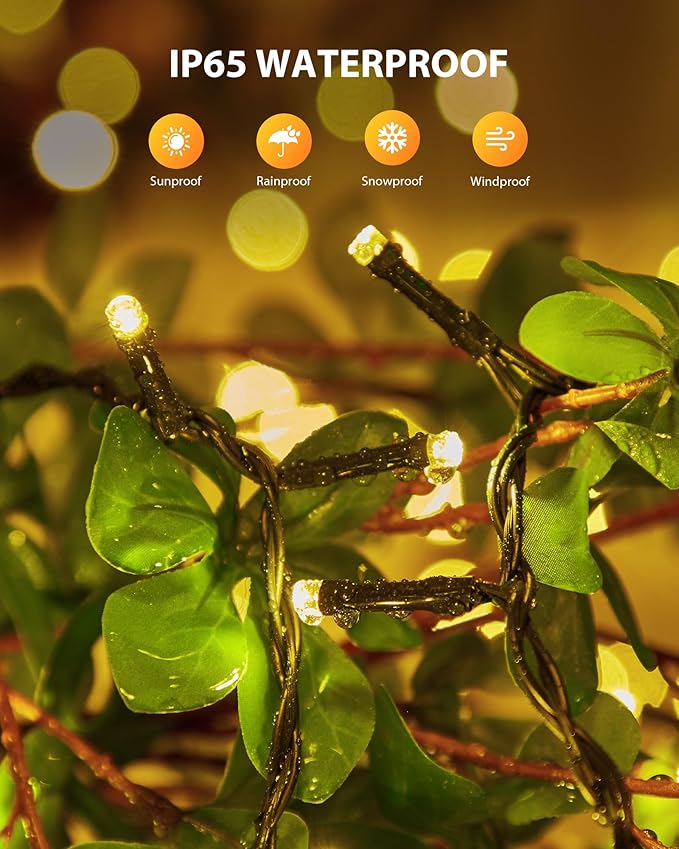 Brightown 2 Pack Solar String Lights Outdoor Waterproof, 92Ft 240 LED Solar - Image 4
