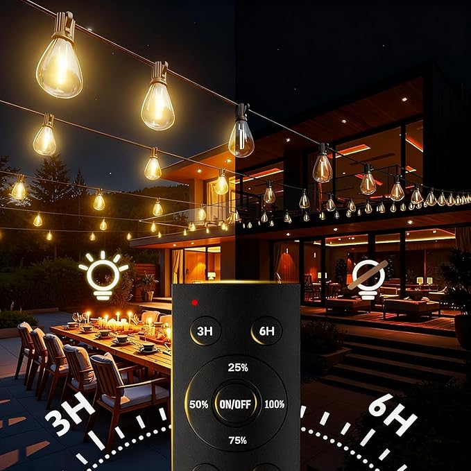 REEMEER 100FT LED Outdoor String Lights - Image 4