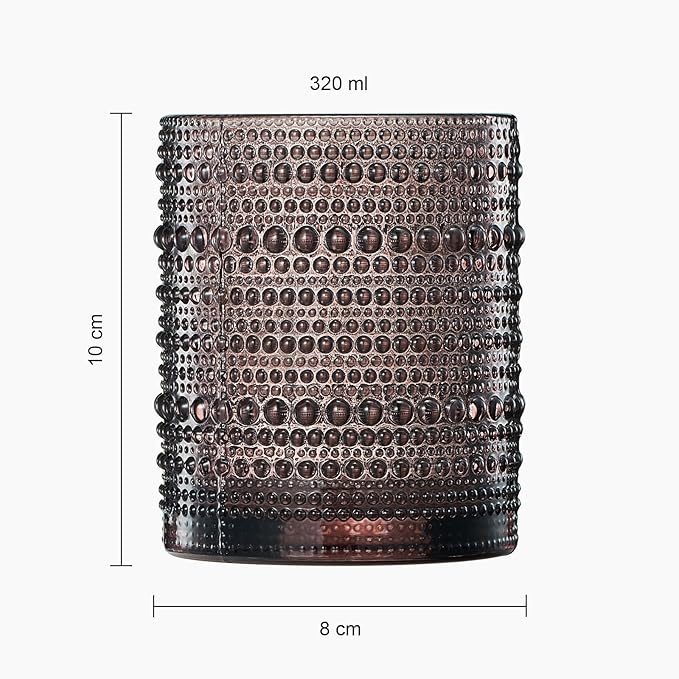 Khen Hobnail Beaded Highball Drinking Tumbler Glasses | Set of 6 | Color - Image 5