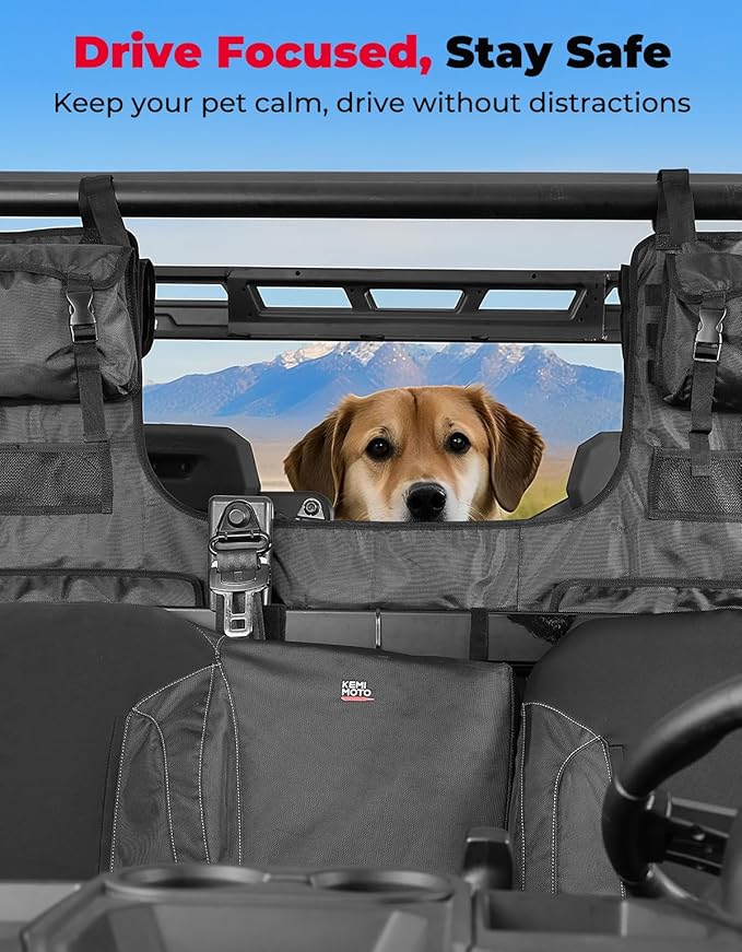 KEMIMOTO UTV Storage Bag, Seat Back Rack Compatible - Image 3