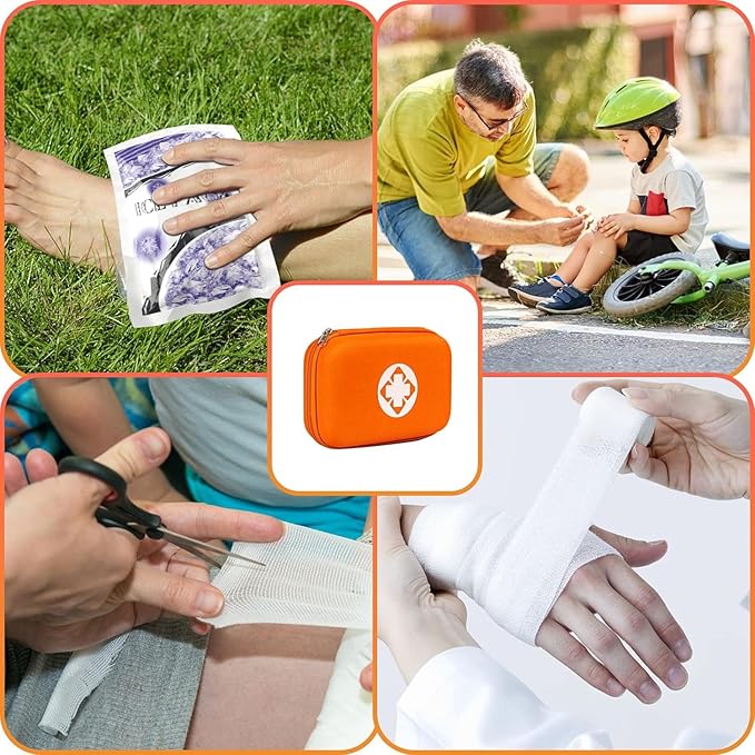 First Aid Kit Emergency Kit Camping Essentials Car-Home Orange First-Aid Bag - Image 4