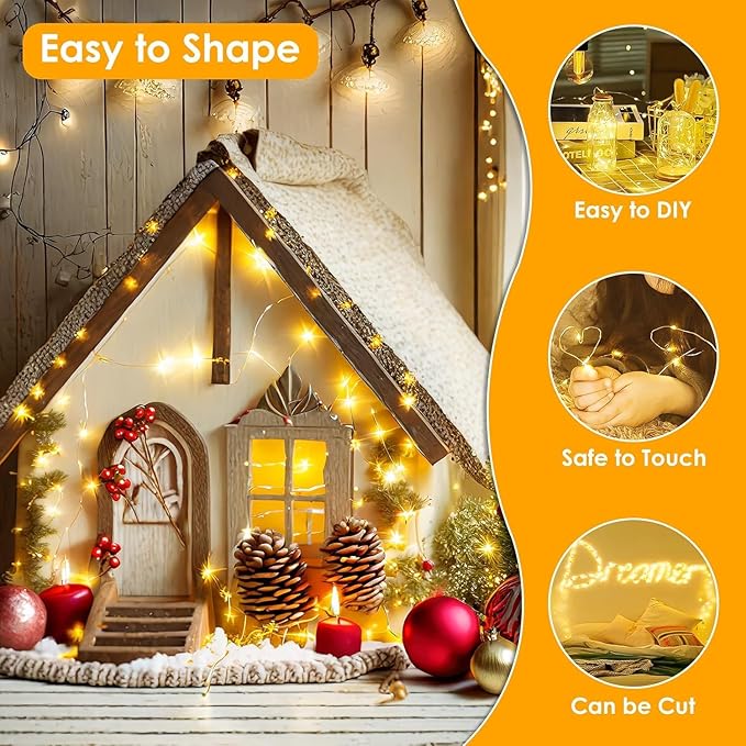 2Pack Each 66Ft 200 LED Fairy Lights Plug in, Waterproof String Lights Outdoor - Image 5